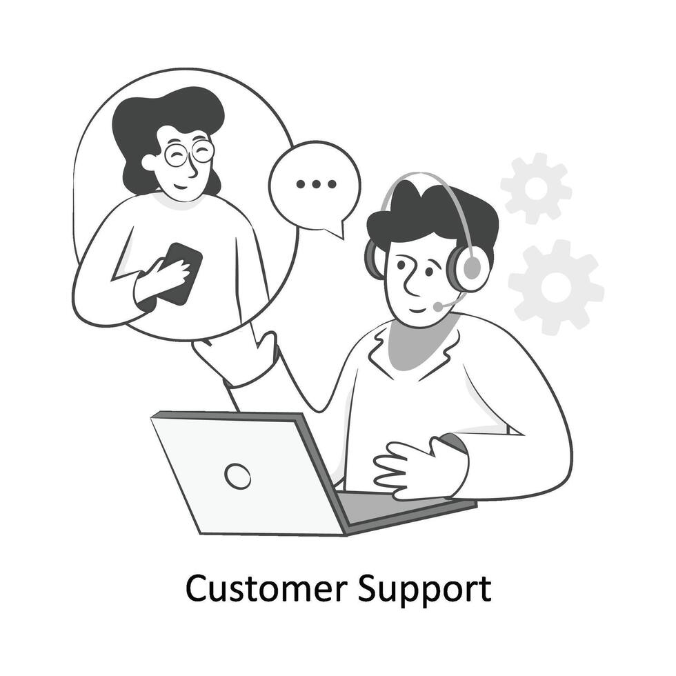 Customer Support Flat Style Design Vector illustration. Stock illustration