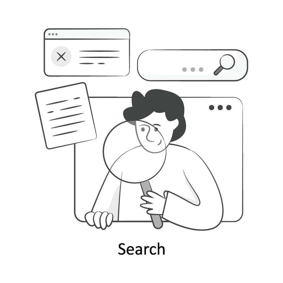 Search Flat Style Design Vector illustration. Stock illustration