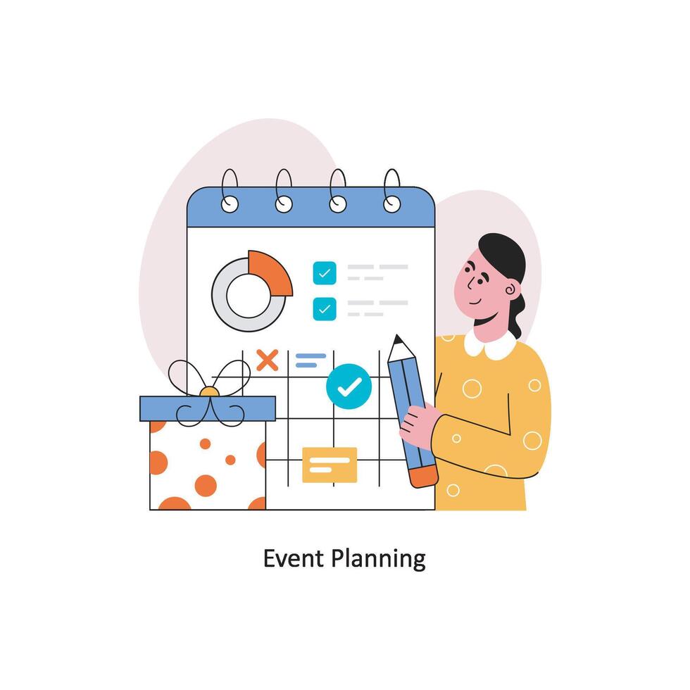 Event Planning  Flat Style Design Vector illustration. Stock illustration