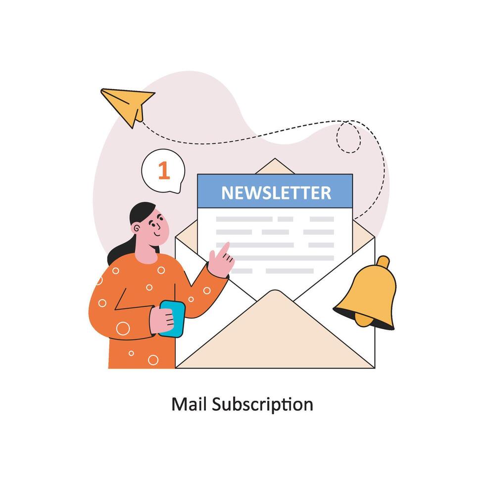 Mail Subscription Flat Style Design Vector illustration. Stock illustration
