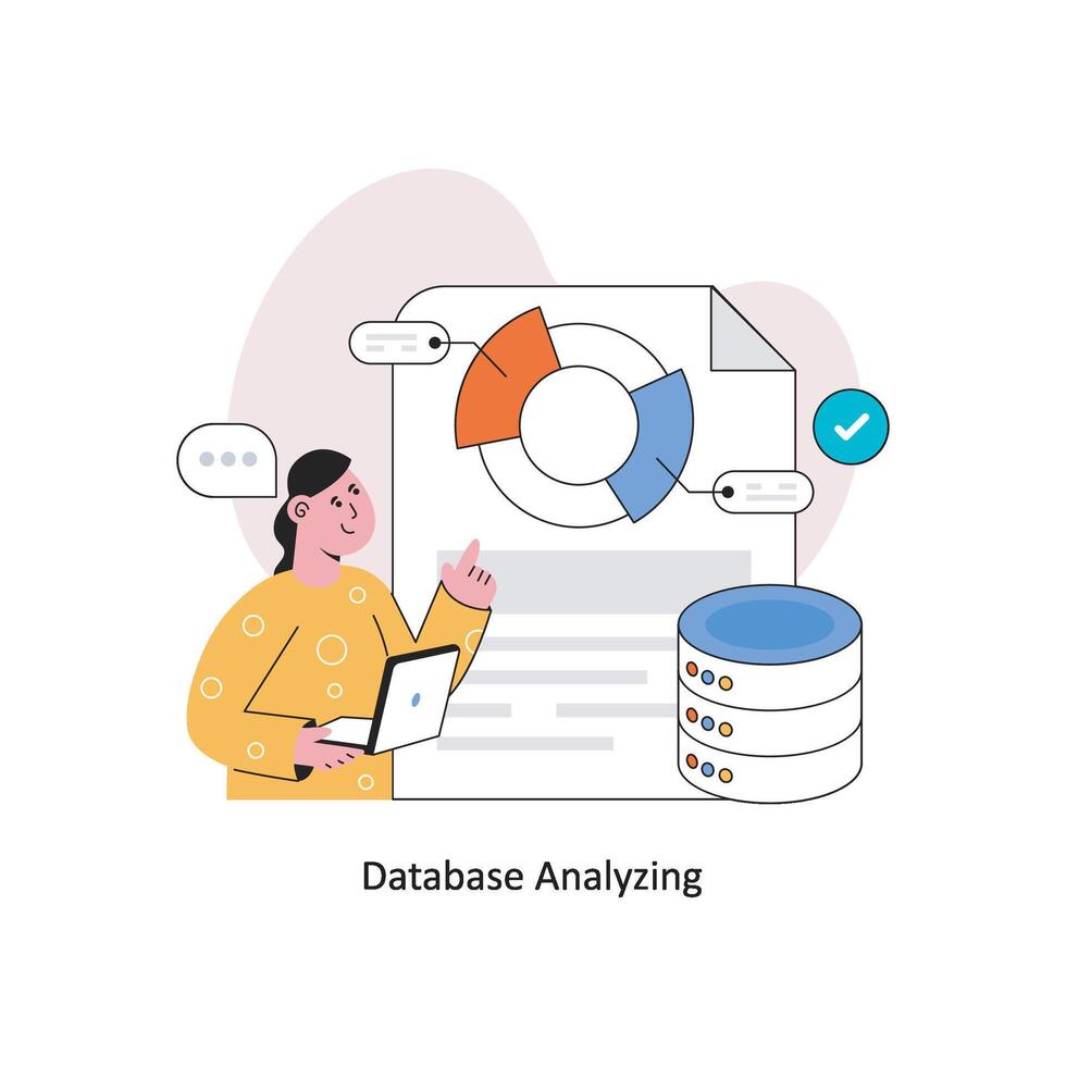 base de datos analizando plano estilo diseño vector ilustración. valores ilustración