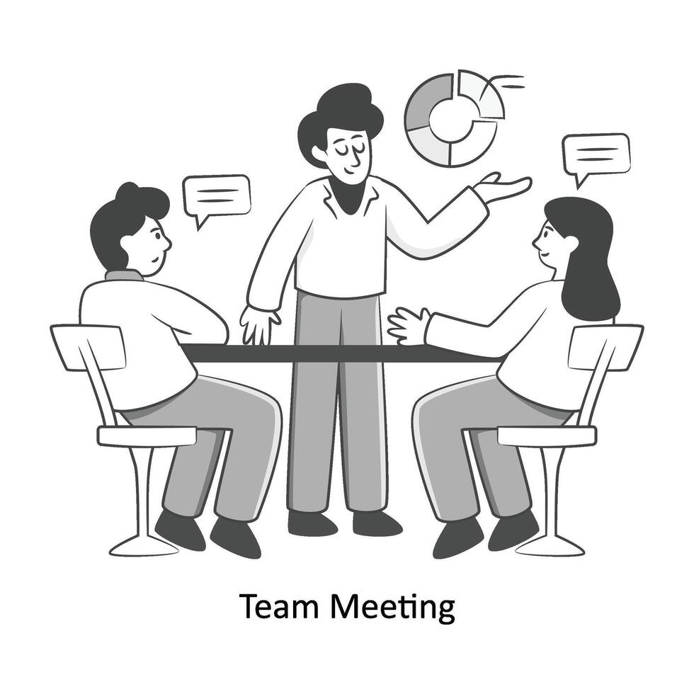 Team Meeting Flat Style Design Vector illustration. Stock illustration