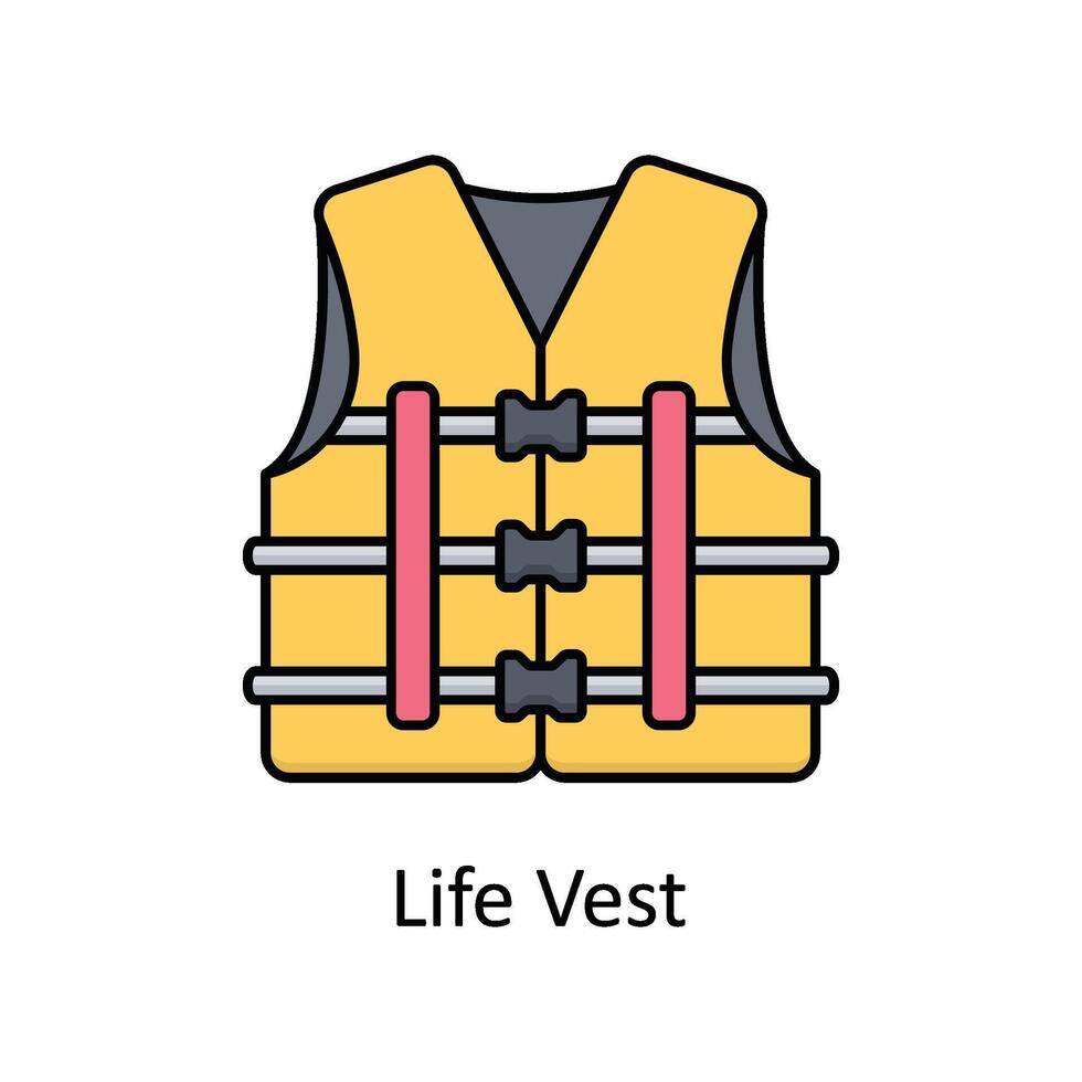 Life Vest vector filled outline icon design illustration. Manufacturing units symbol on White background EPS 10 File