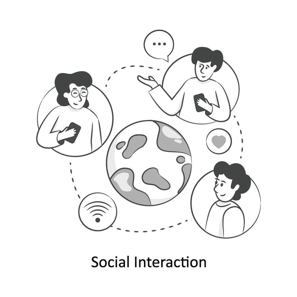 Social Interaction Flat Style Design Vector illustration. Stock illustration