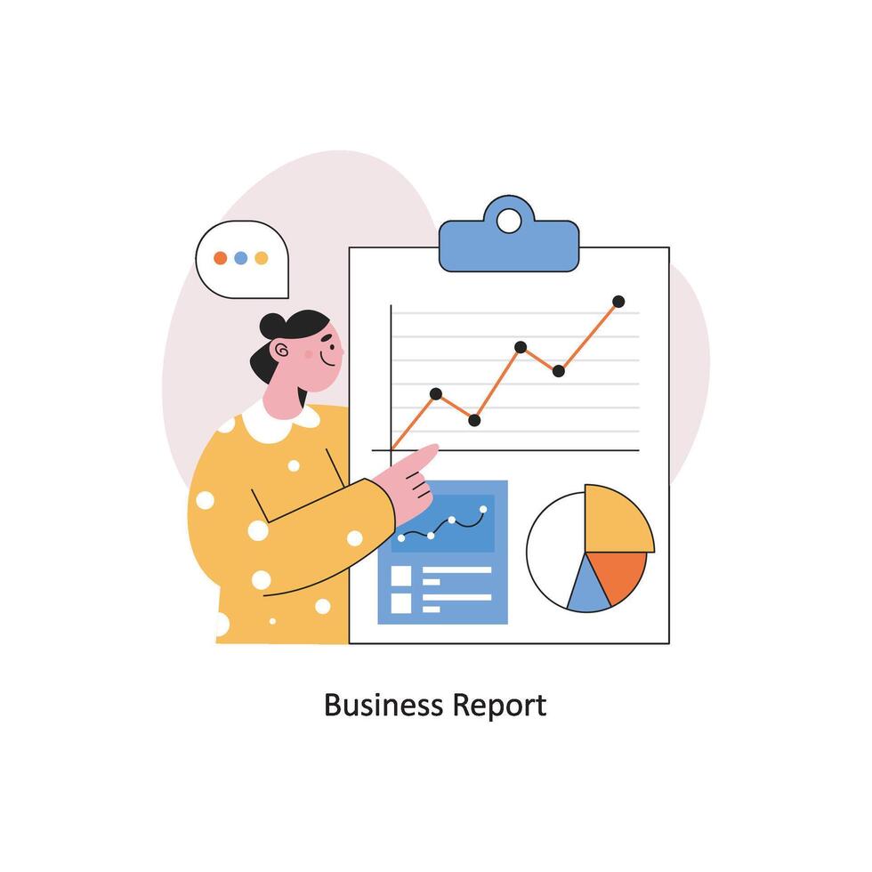 Business Report Flat Style Design Vector illustration. Stock illustration