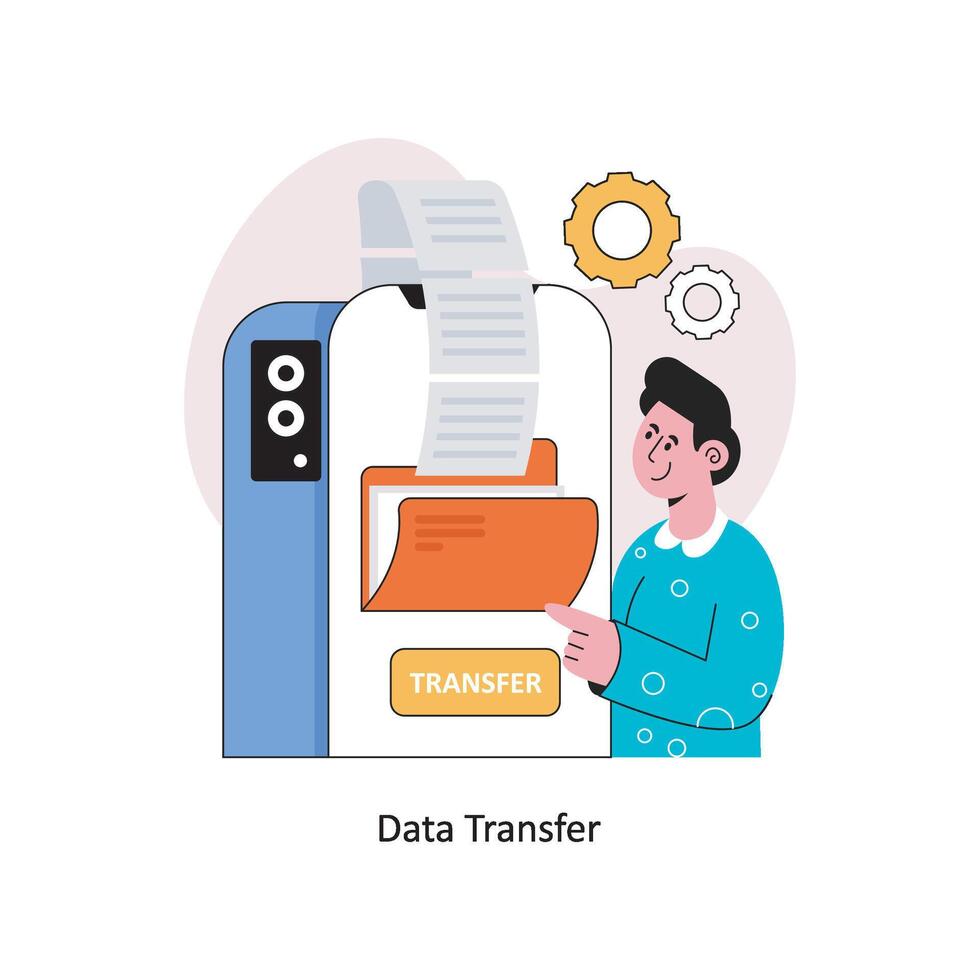 Data Transfer Flat Style Design Vector illustration. Stock illustration