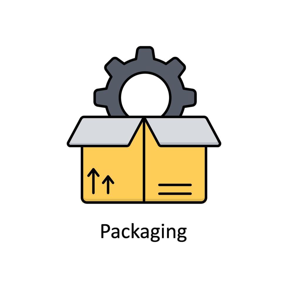 Packaging vector filled outline icon design illustration. Manufacturing units symbol on White background EPS 10 File