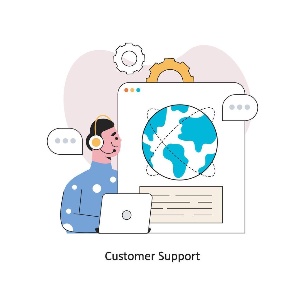 Customer Support Flat Style Design Vector illustration. Stock illustration