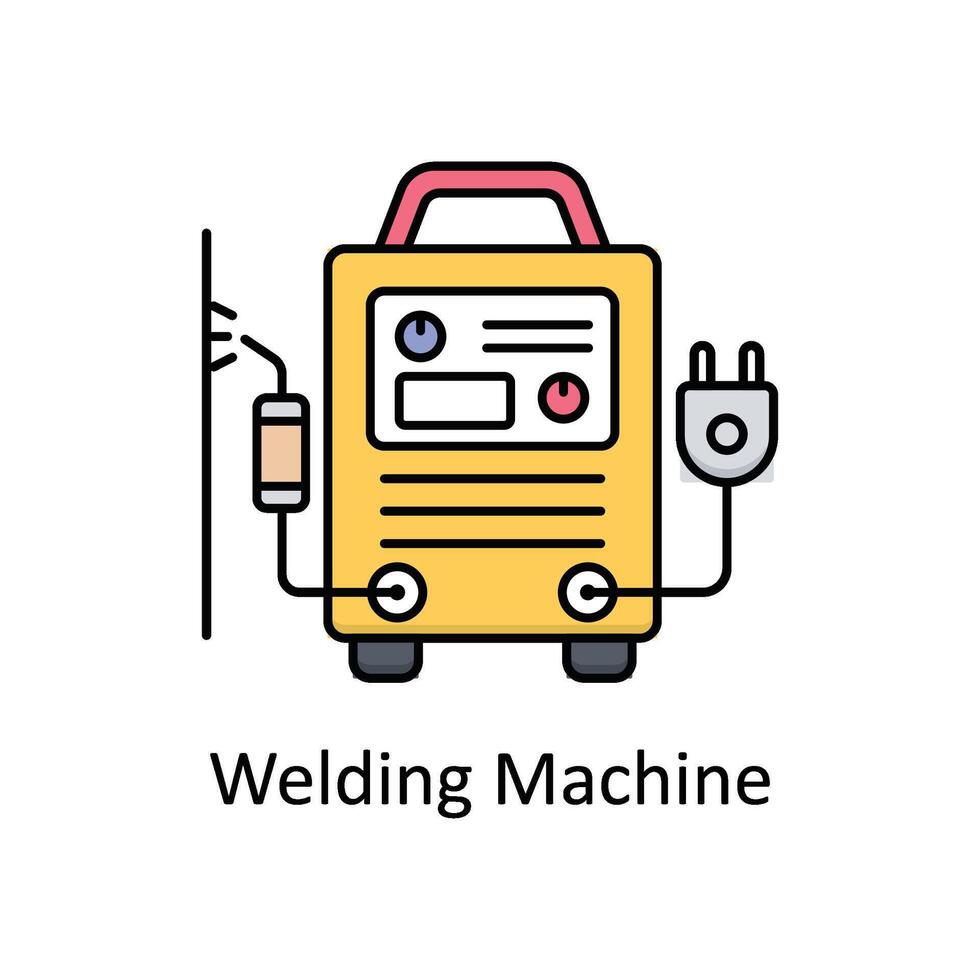 Welding Machine vector filled outline icon design illustration. Manufacturing units symbol on White background EPS 10 File