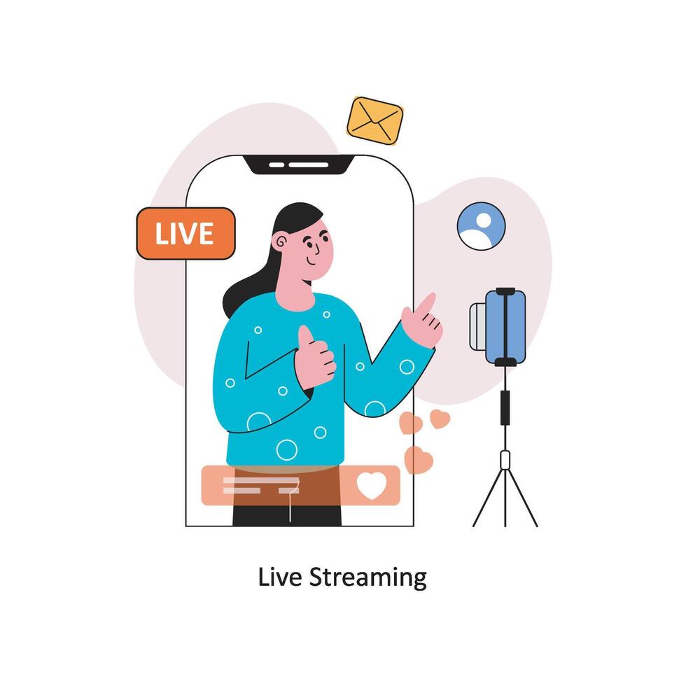 Live Streaming Flat Style Design Vector illustration. Stock illustration