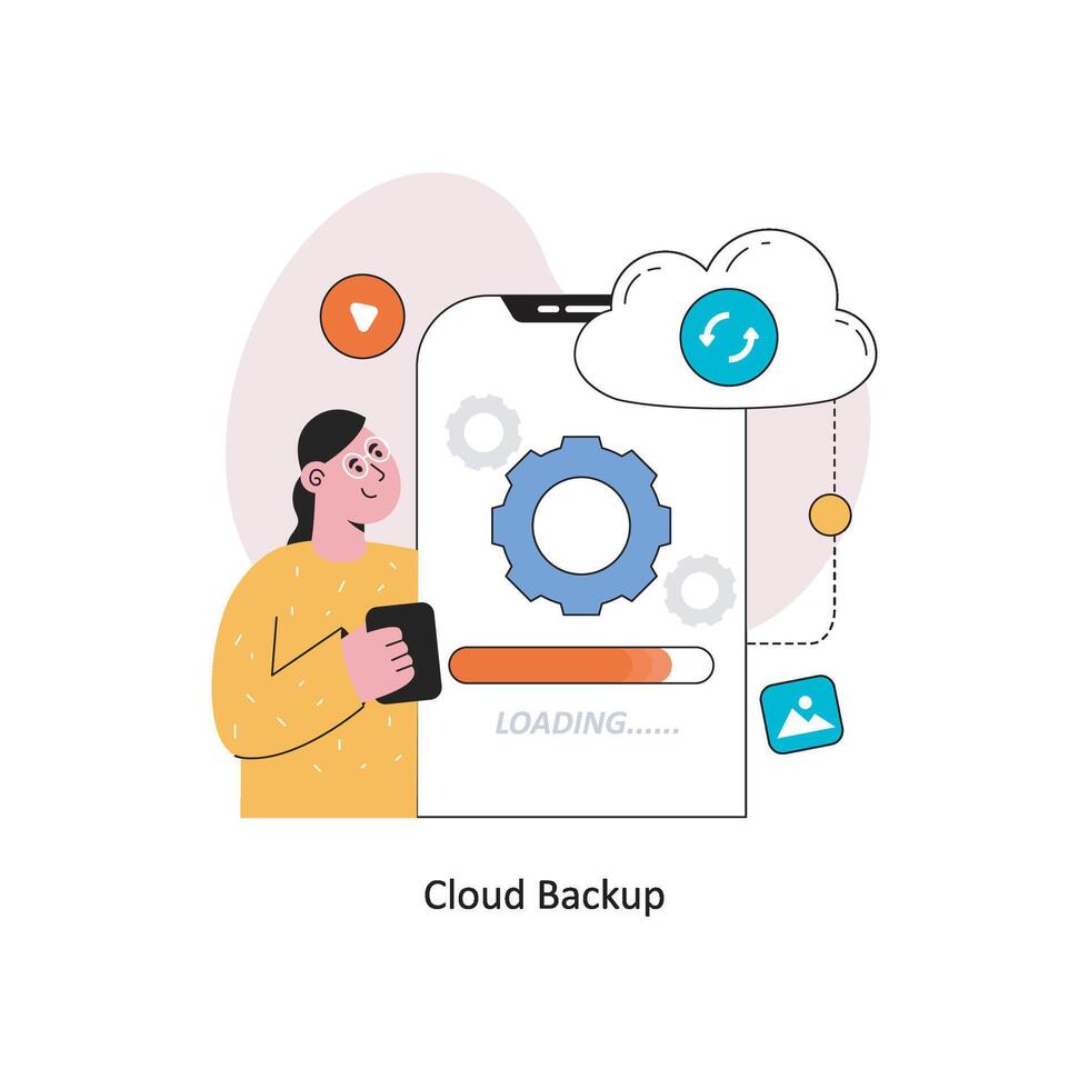 Cloud backup Flat Style Design Vector illustration. Stock illustration