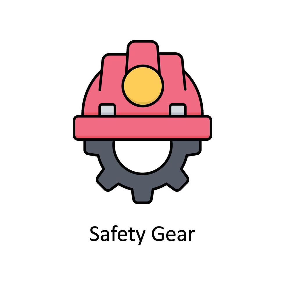 Safety Gear vector filled outline icon design illustration. Manufacturing units symbol on White background EPS 10 File