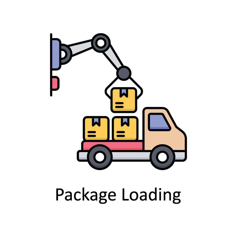 paquete cargando vector lleno contorno icono diseño ilustración. fabricación unidades símbolo en blanco antecedentes eps 10 archivo