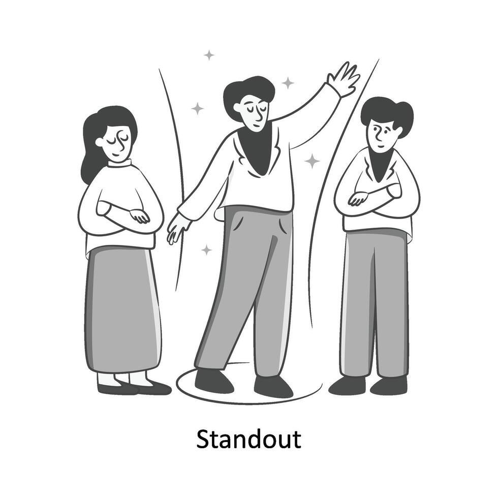 Standout Flat Style Design Vector illustration. Stock illustration