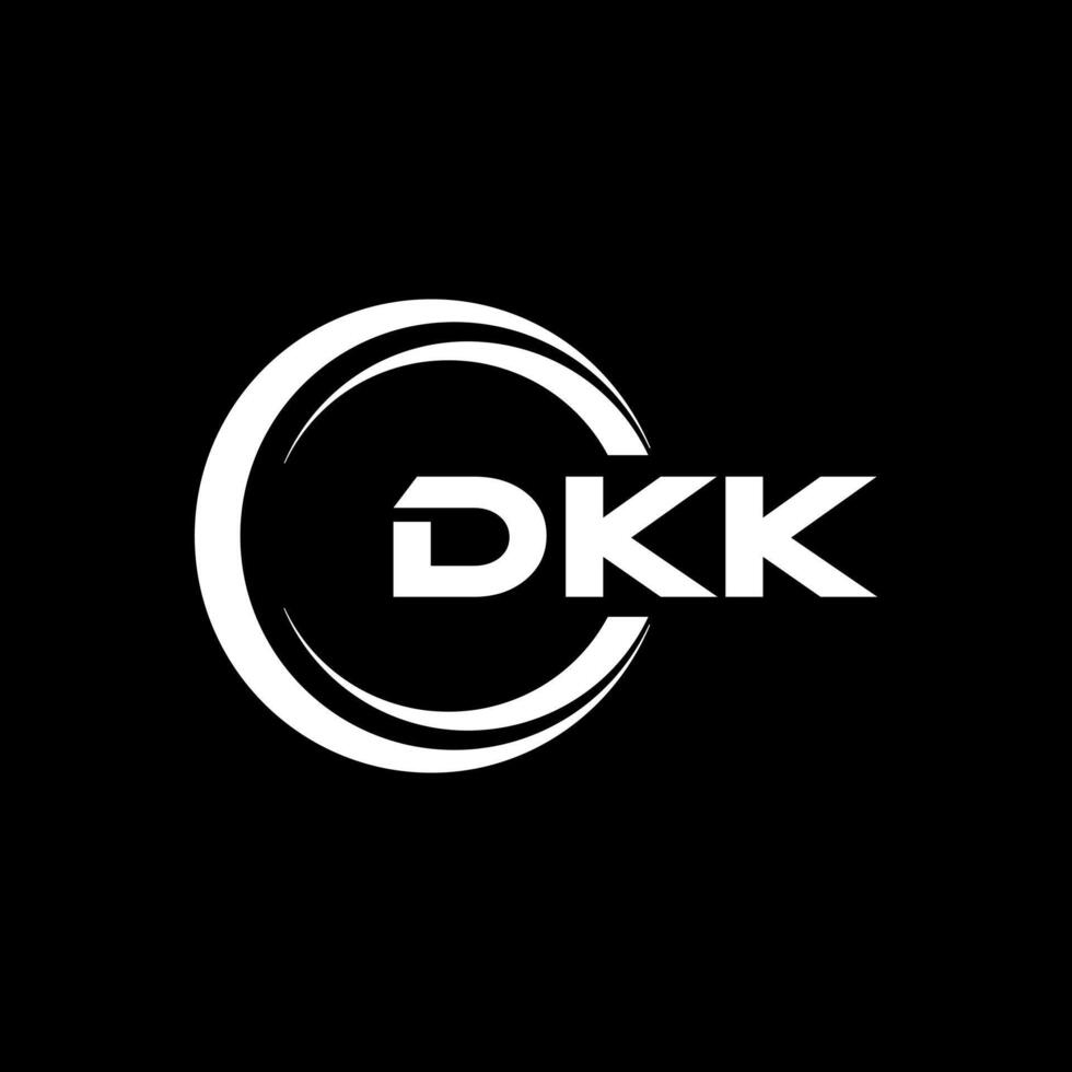 dkk letra logo diseño, inspiración para un único identidad. moderno elegancia y creativo diseño. filigrana tu éxito con el sorprendentes esta logo. vector