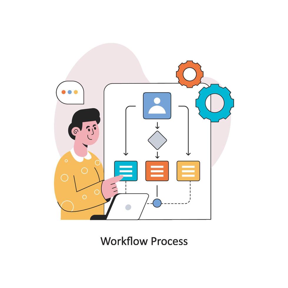 Workflow Process Flat Style Design Vector illustration. Stock illustration