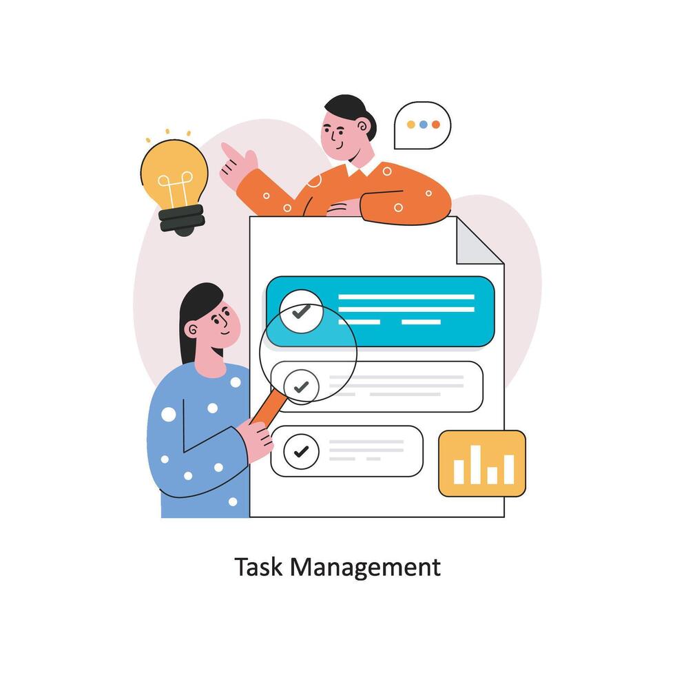 Task Management  Flat Style Design Vector illustration. Stock illustration