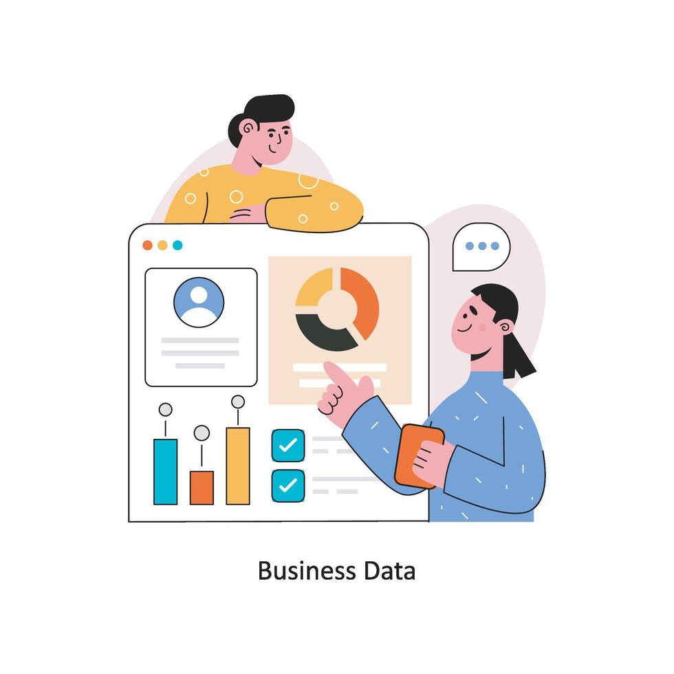 Business data Flat Style Design Vector illustration. Stock illustration