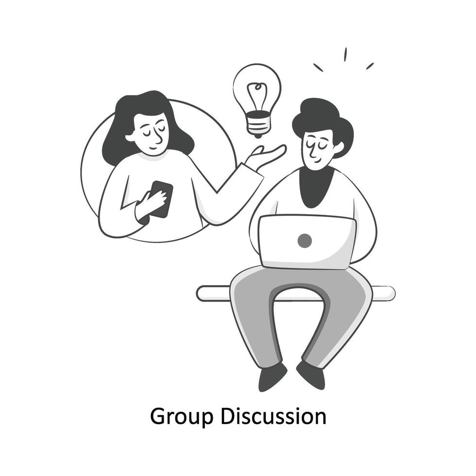 Group Discussion Flat Style Design Vector illustration. Stock illustration