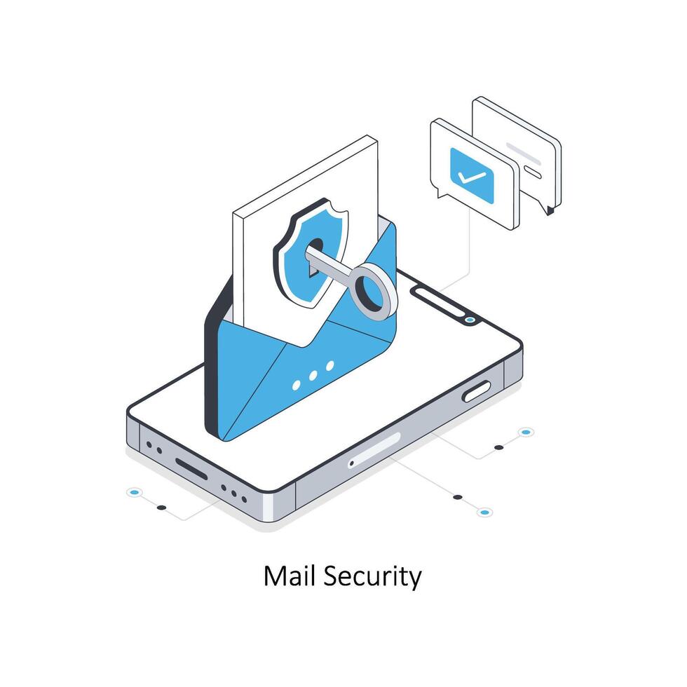 Mail Security isometric stock illustration. EPS File stock illustration. vector