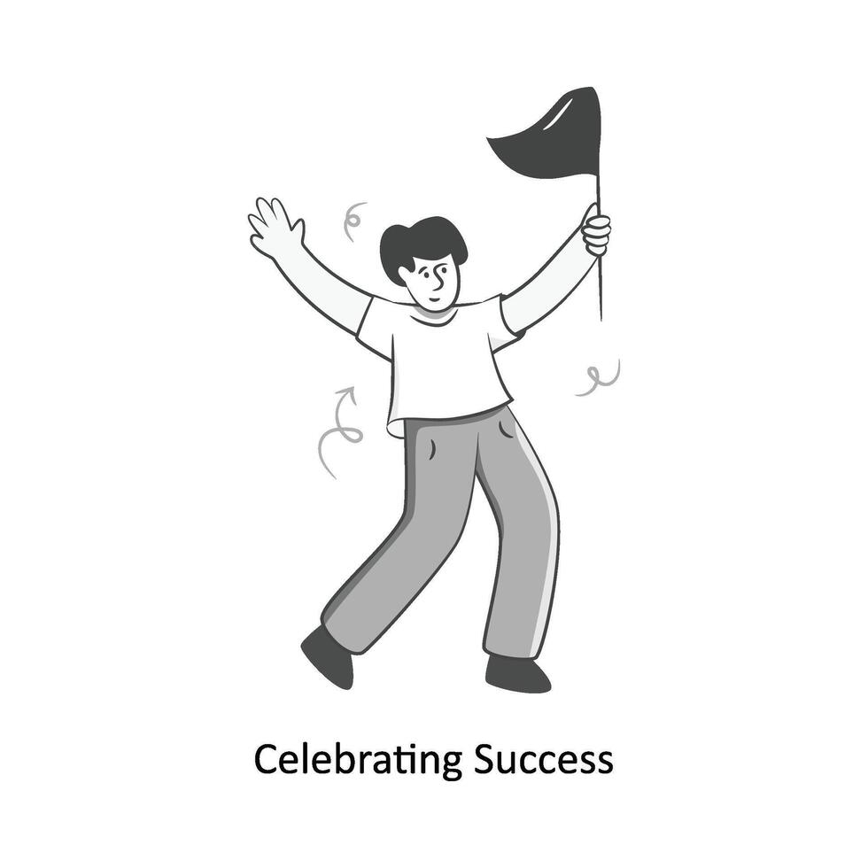 Celebrating Success Flat Style Design Vector illustration. Stock illustration