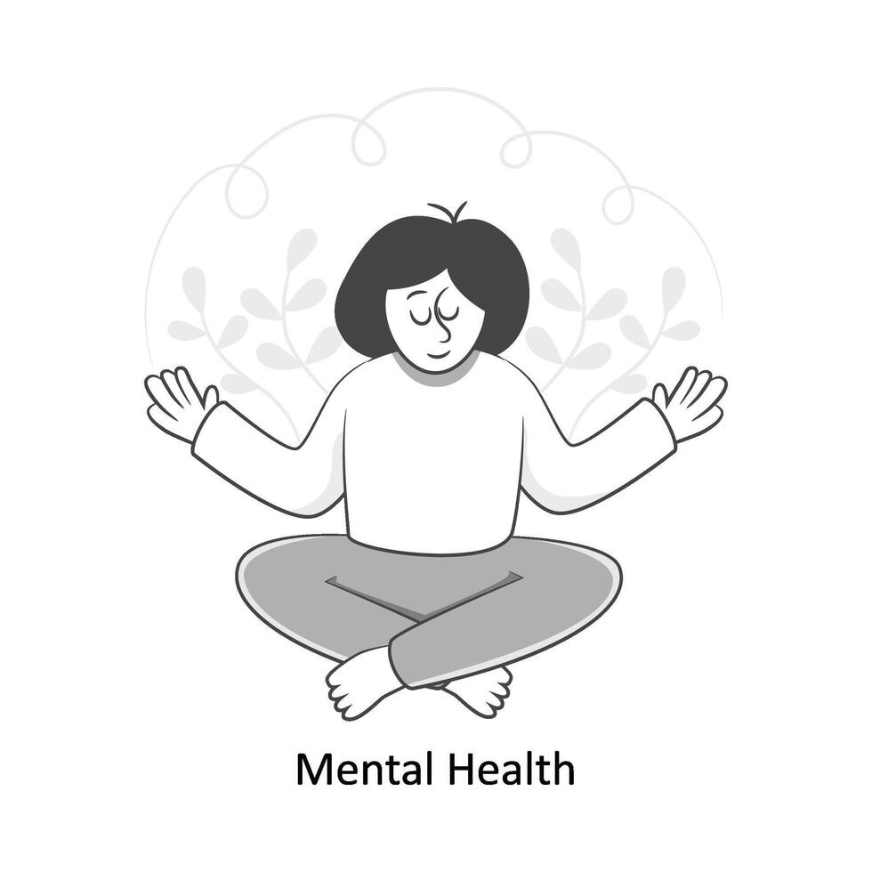 Mental Health Flat Style Design Vector illustration. Stock illustration