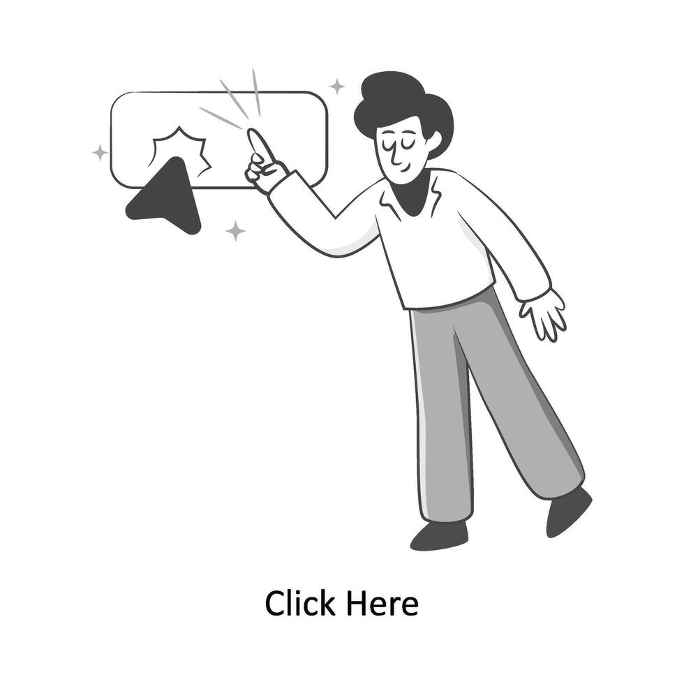 Click Here Flat Style Design Vector illustration. Stock illustration