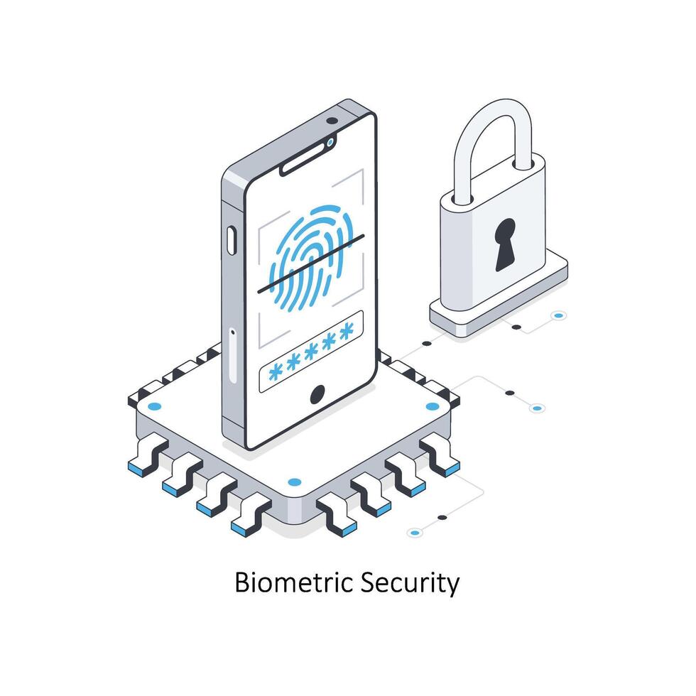 Biometric Security isometric stock illustration. EPS File stock illustration. vector