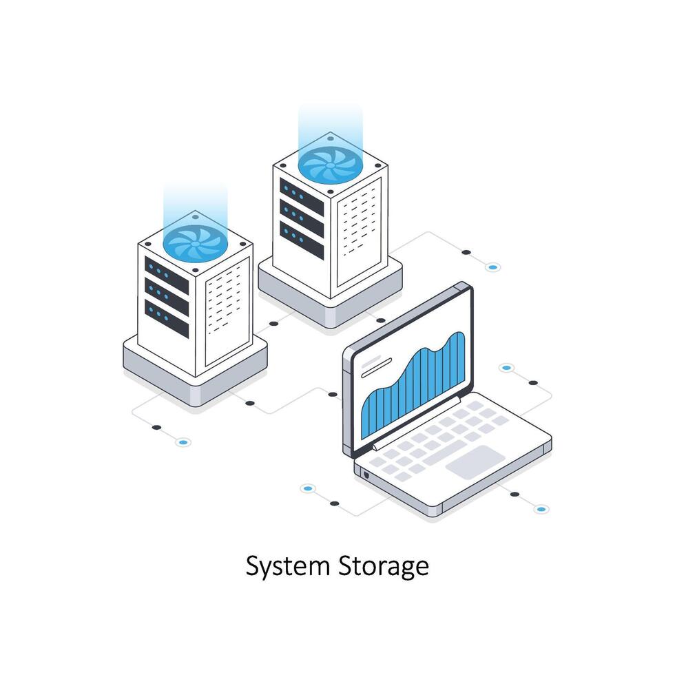 System Storage isometric stock illustration. EPS File stock illustration. vector