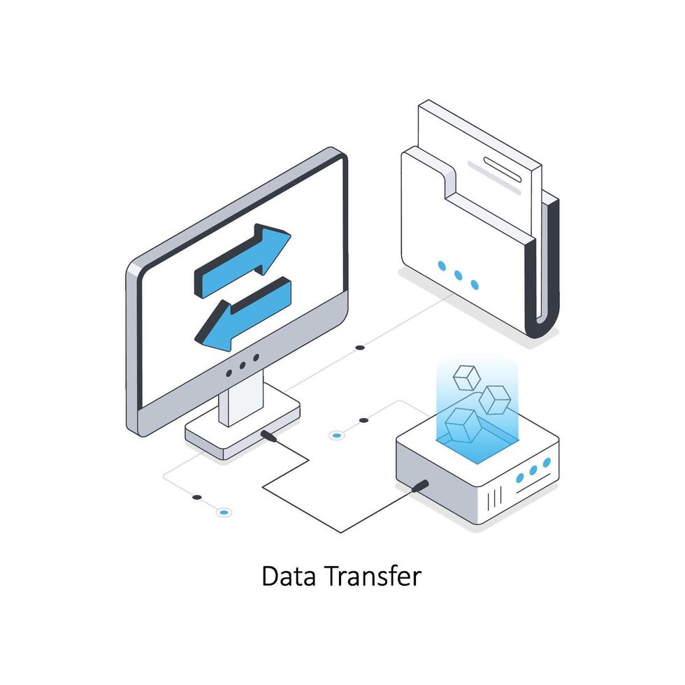 Data Transfer isometric stock illustration. EPS File stock illustration. vector