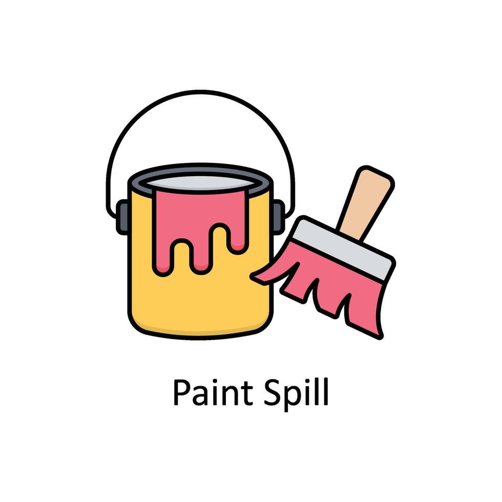 Paint Spill vector filled outline icon design illustration. Manufacturing units symbol on White background EPS 10 File