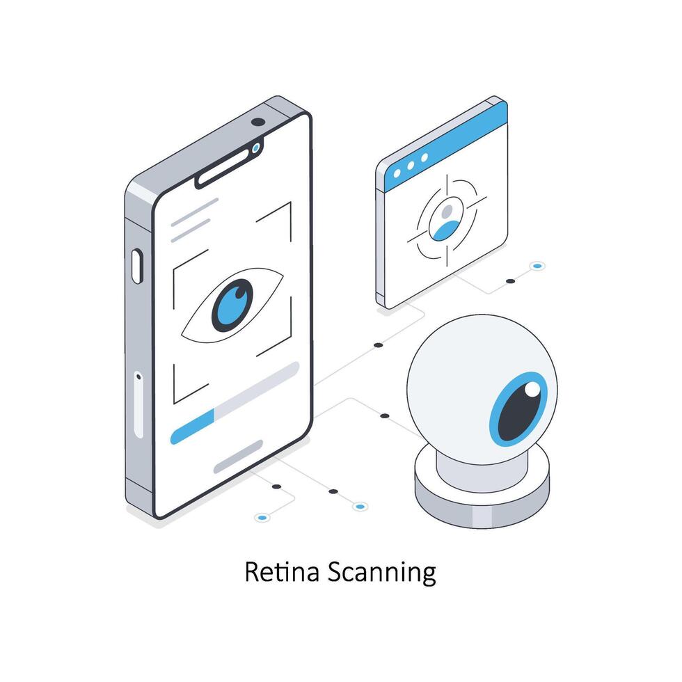 Retina Scanning isometric stock illustration. EPS File stock illustration. vector