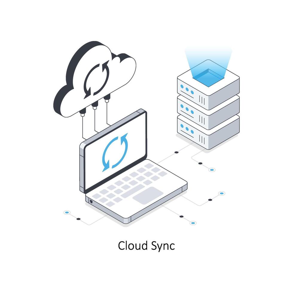 Cloud Sync isometric stock illustration. EPS File stock illustration. vector