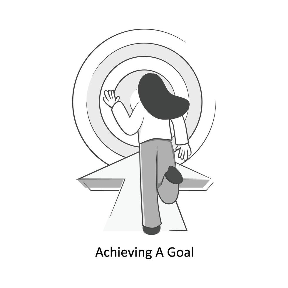 Achieving A Goal Flat Style Design Vector illustration. Stock illustration