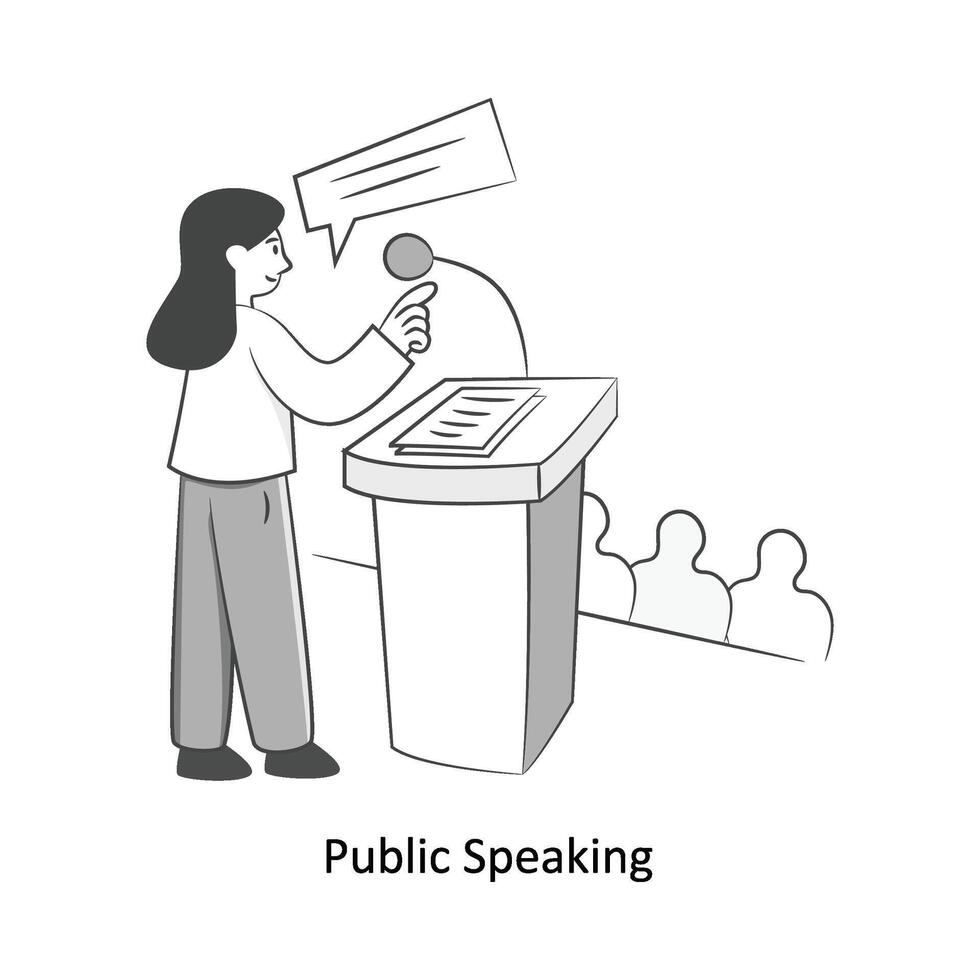 Public Speaking Flat Style Design Vector illustration. Stock illustration