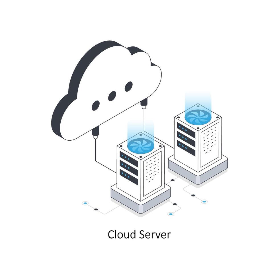 Cloud Server isometric stock illustration. EPS File stock illustration. vector