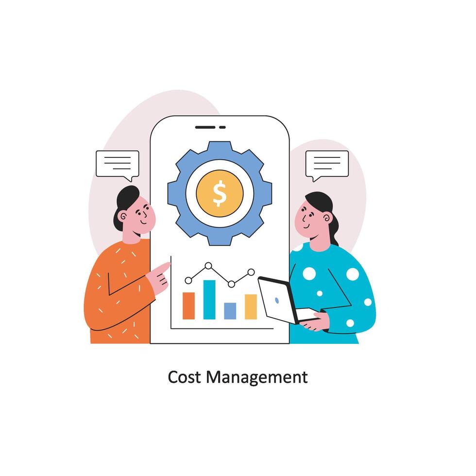 Cost Management Flat Style Design Vector illustration. Stock illustration