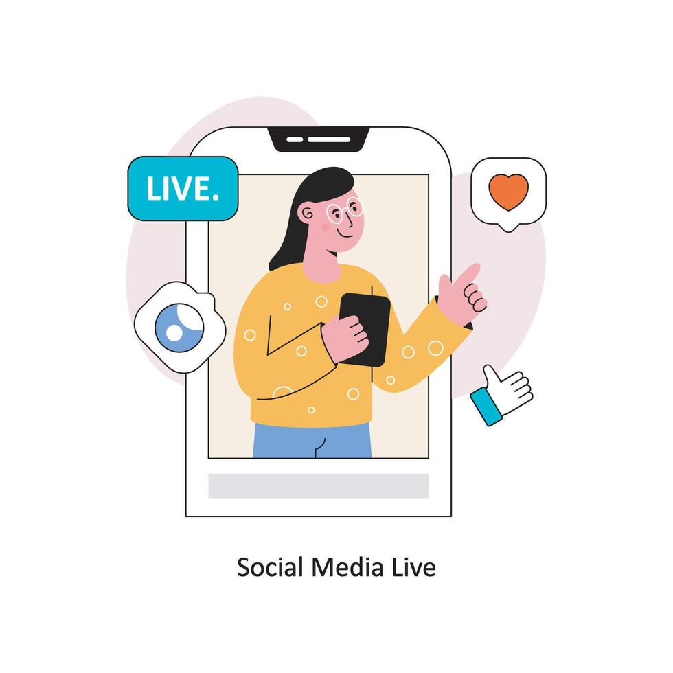 Social Media Live Flat Style Design Vector illustration. Stock illustration