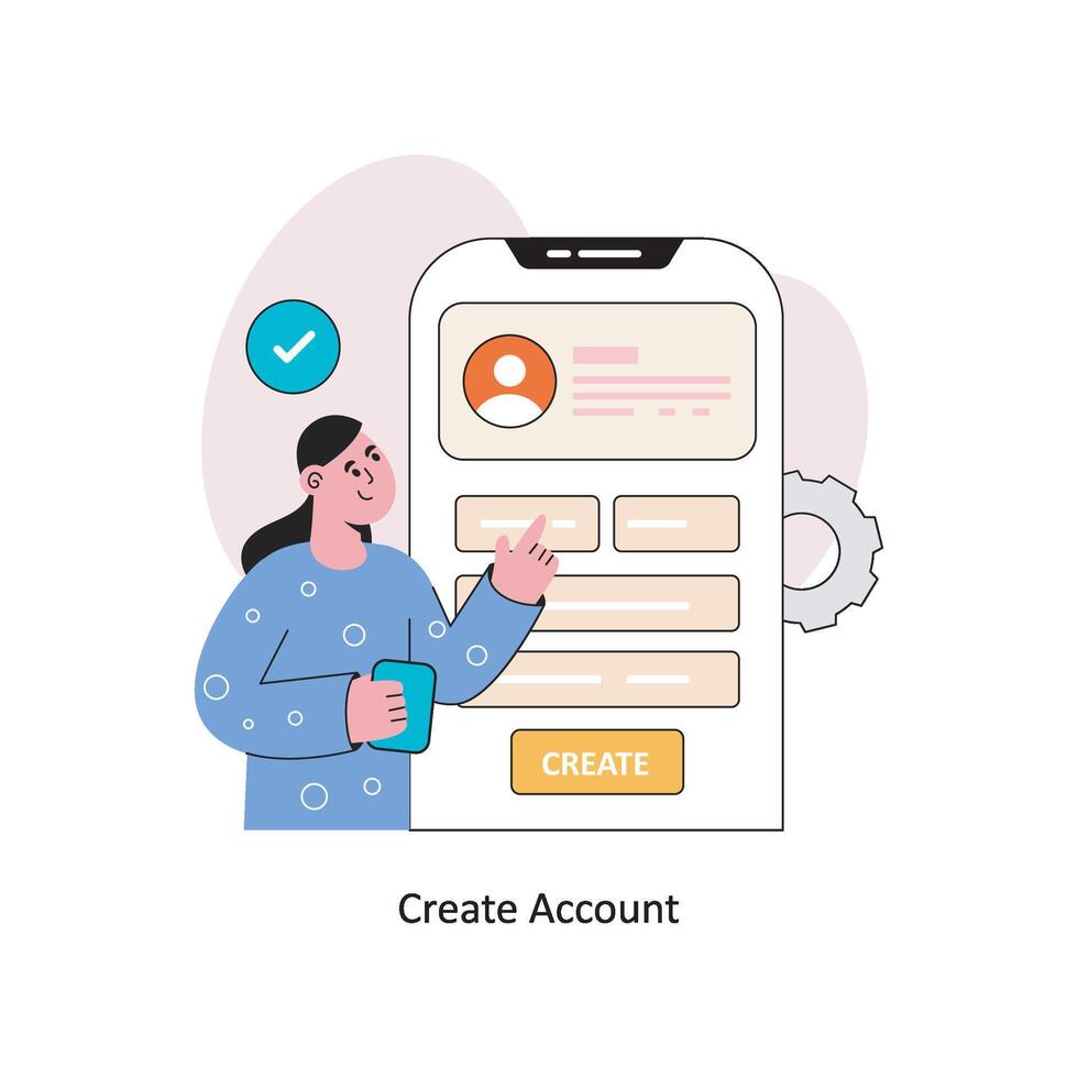 Create Account Flat Style Design Vector illustration. Stock illustration