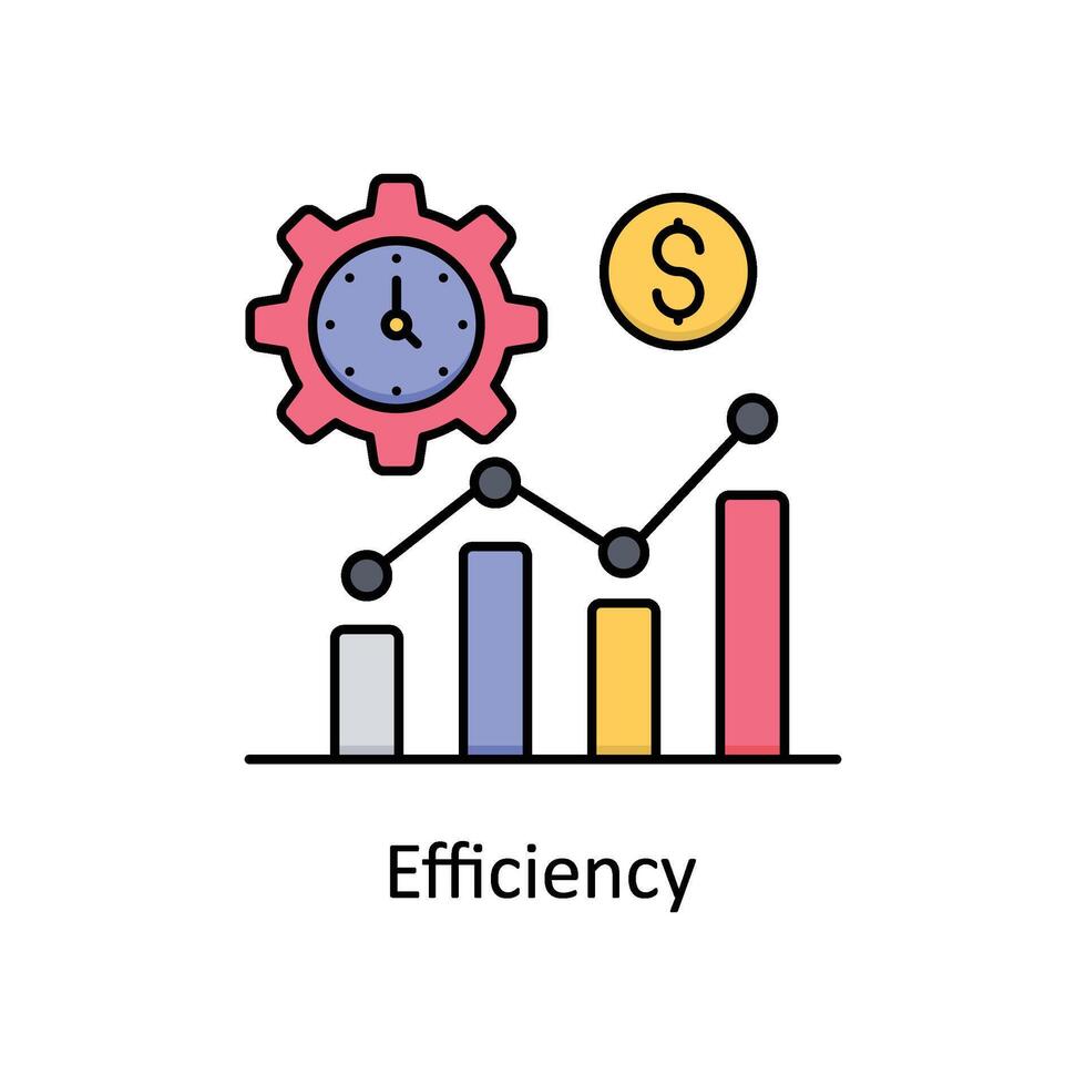 Efficiency vector filled outline icon design illustration. Manufacturing units symbol on White background EPS 10 File