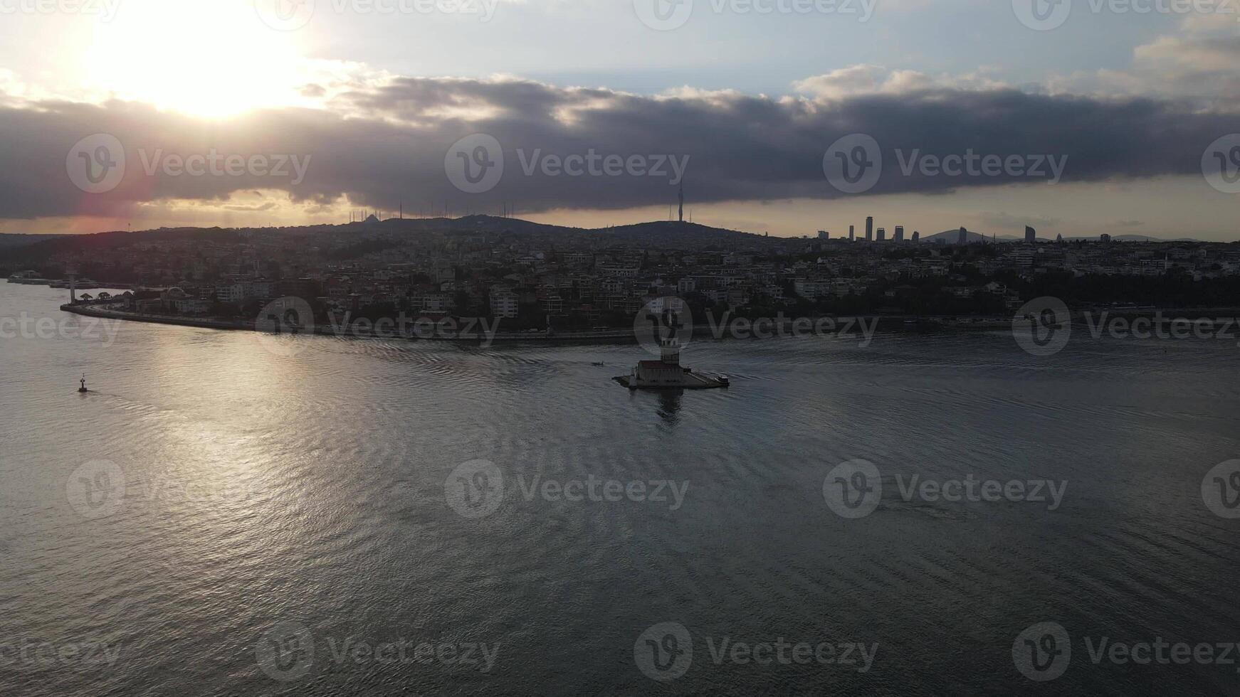 Maiden's Tower istanbul aerial view photo