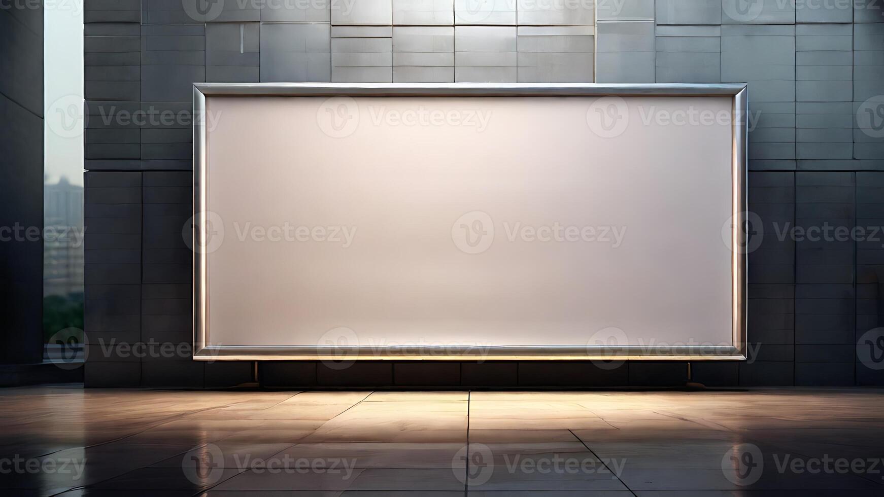 AI generated White Blank Space, canvas, billboard  for Commercial, creative Advertising mockup 3D photo