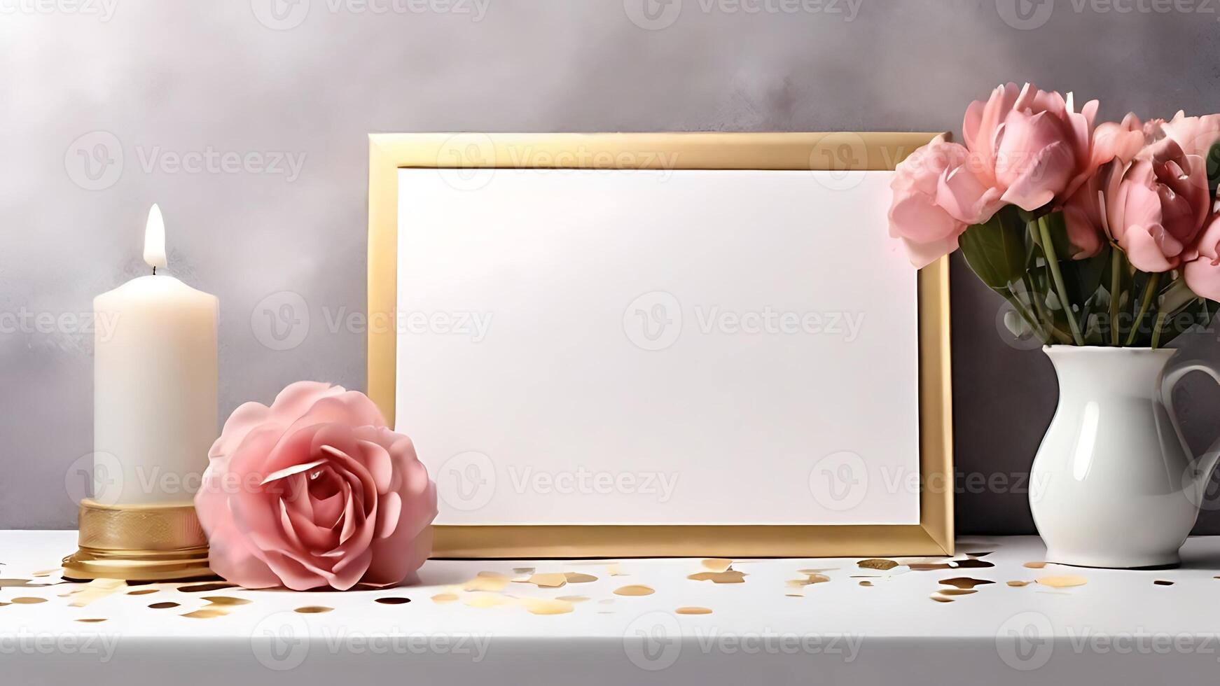 AI generated Greeting Card Mock up design photo