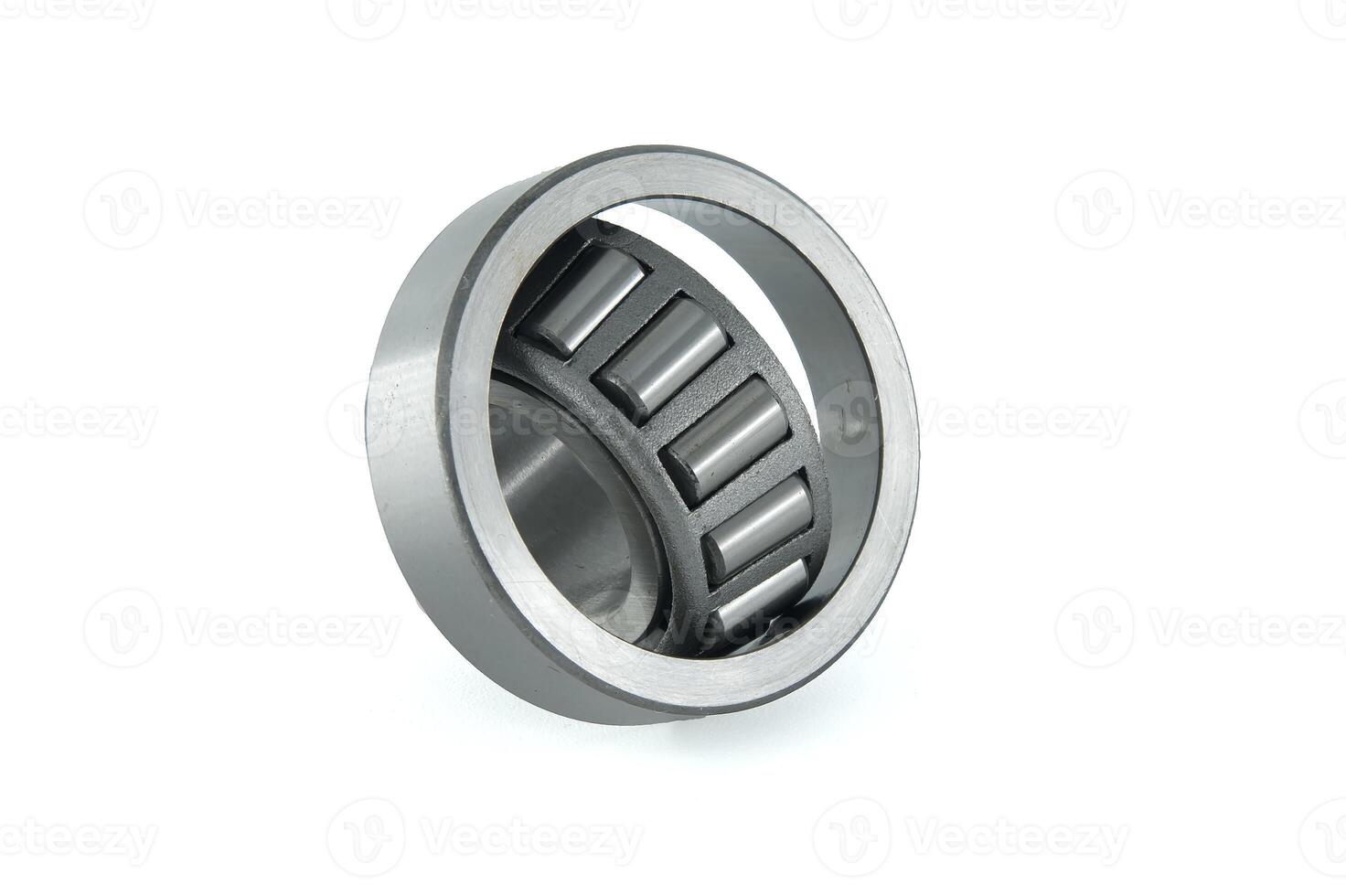 Cylindrical roller bearing isolated on white background photo
