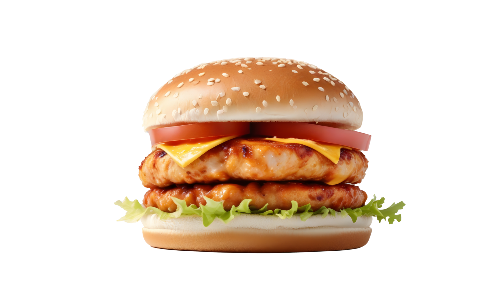 AI generated burger on white background png