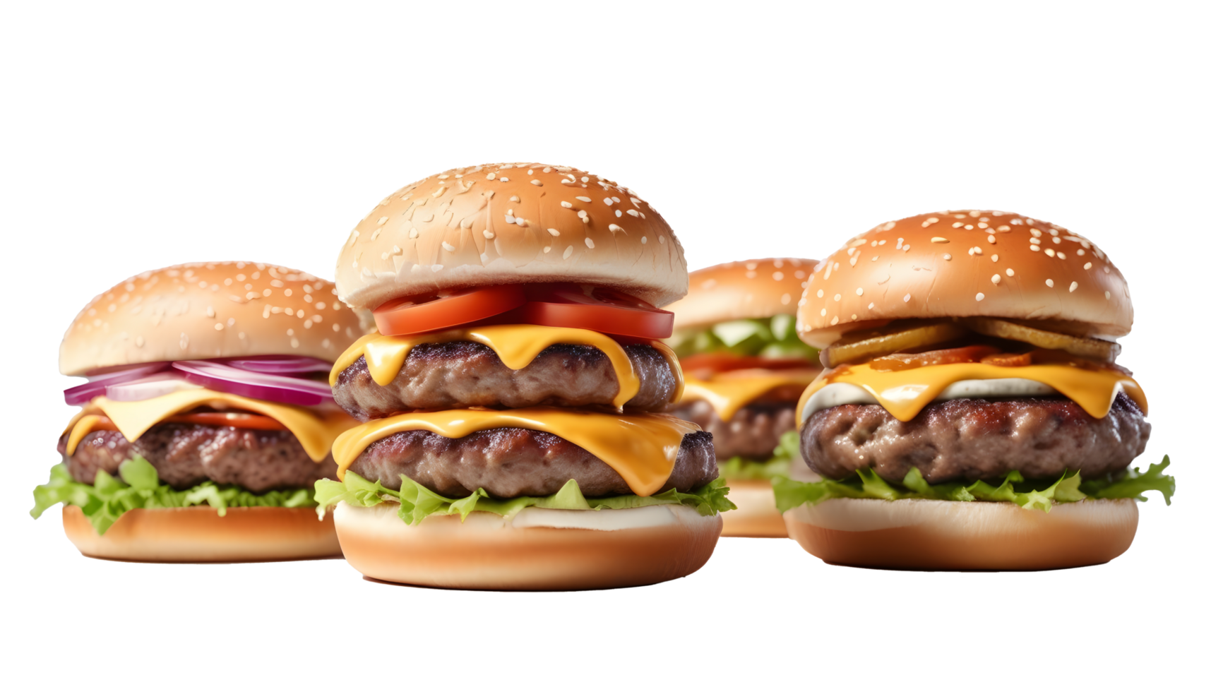 AI generated burger on white background png