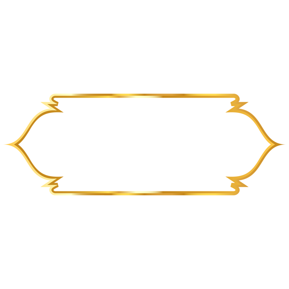 Golden islamic frame design concept clipart png