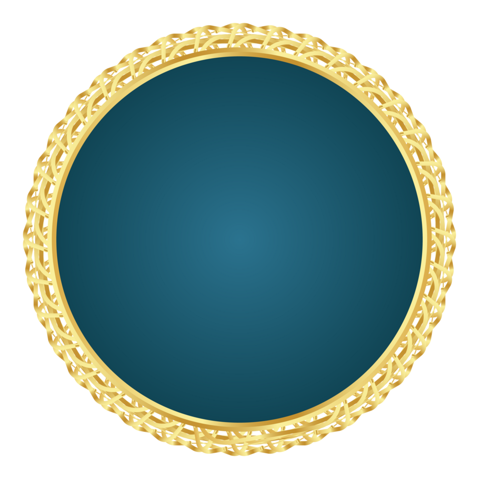 Golden circle frame with gold award ribbon icon anniversary badge png