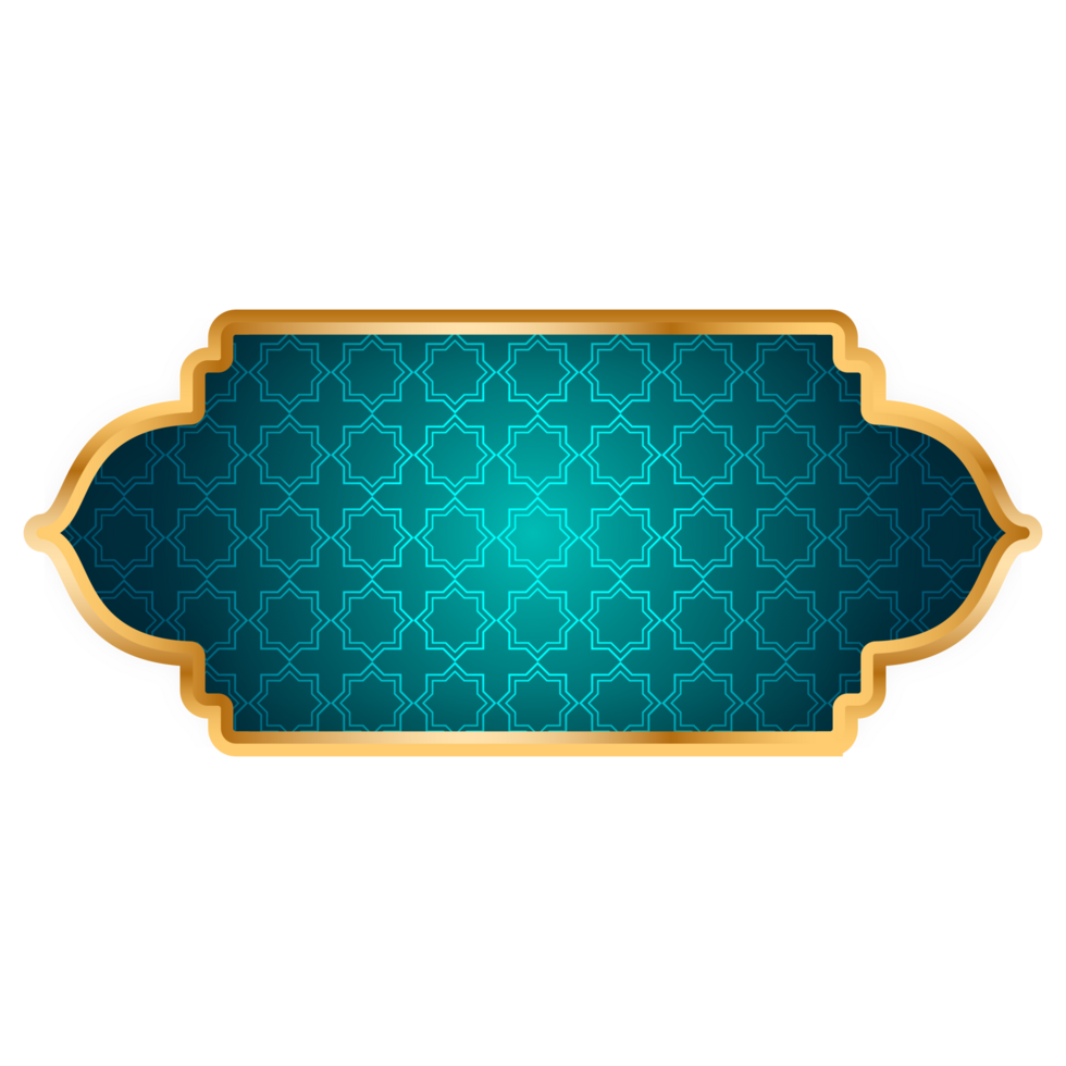 luxury golden arabic islamic text box title frame border set with ornamental illustration png