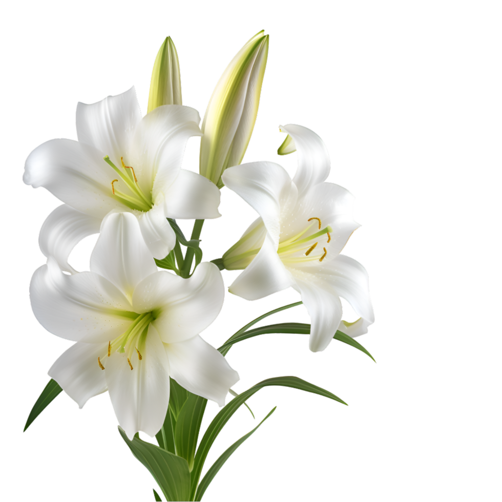 AI generated White Easter Lily Flower Plant Clipart png